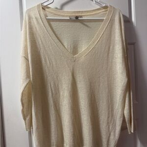 Banana Republic Cream V-Neck Sweater